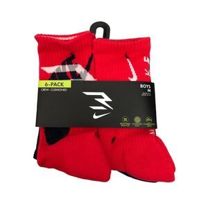 Nike x 3Brand 6-Pack Crew Socks Kids Size Medium